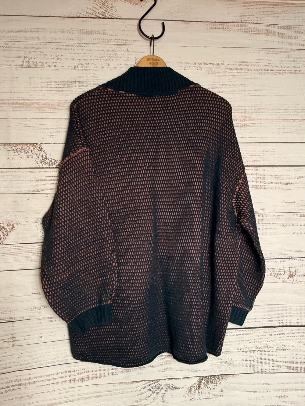 Free People Oversized Maisie Sweater Midnight Cedar Combo Size Medium NWT$148 - Picture 9 of 12